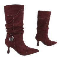 Damen High-Heel Stiefel - winesuede