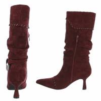 Damen High-Heel Stiefel - winesuede