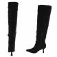 Damen Overknee-Stiefel - blacksuede