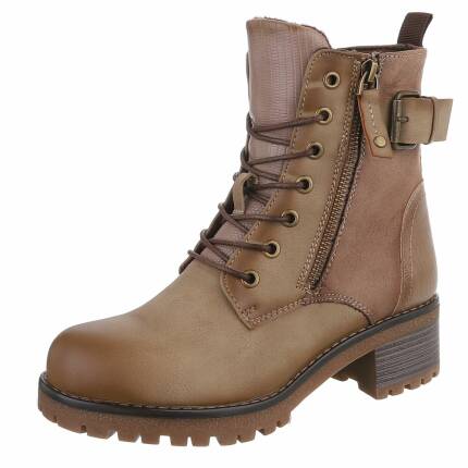 Damen Schnürstiefeletten - khaki