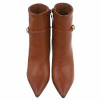 Damen High-Heel Stiefeletten - camel