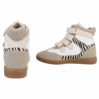 Damen Keilabsatz-Sneakers - zebra