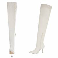 Damen Overknee-Stiefel - white