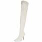 Damen Overknee-Stiefel - white