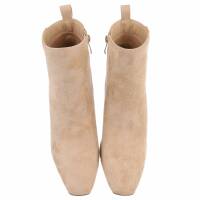 Damen High-Heel Stiefeletten - beige