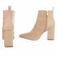 Damen High-Heel Stiefeletten - beige