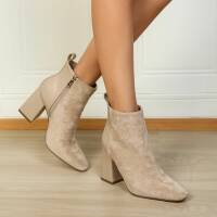 Damen High-Heel Stiefeletten - khaki