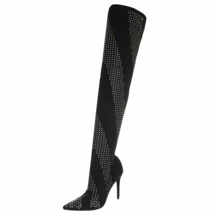 Damen Overknee-Stiefel - black