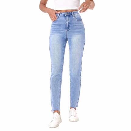 Damen High Waist Jeans von Laulia - blue