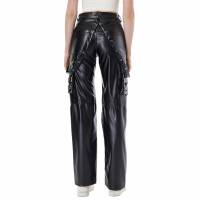 Damen Hose in Lederoptik von Laulia - black