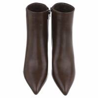 Damen High-Heel Stiefeletten - brownpu