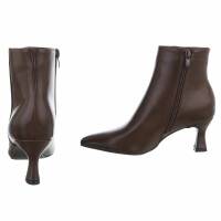 Damen High-Heel Stiefeletten - brownpu