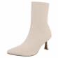 Damen High-Heel Stiefeletten - beige