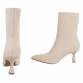 Damen High-Heel Stiefeletten - beige