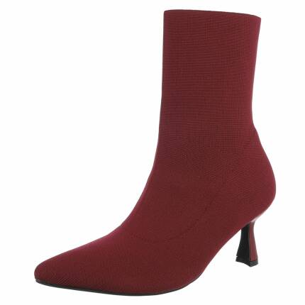 Damen High-Heel Stiefeletten - wine