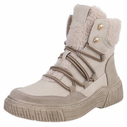 Damen Schnürstiefeletten - beige