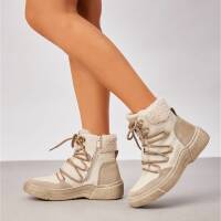 Damen Schnürstiefeletten - beige