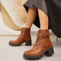 Damen Schnürstiefeletten - camel
