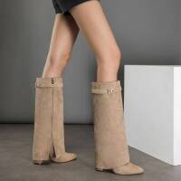 Damen High-Heel Stiefel - khaki