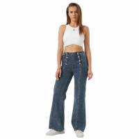 Damen Bootcut Jeans von Laulia - blue