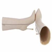 Damen High-Heel Stiefeletten - beige