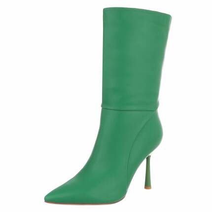 Damen High-Heel Stiefeletten - green