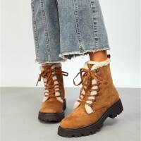 Damen Schnürstiefeletten - camel