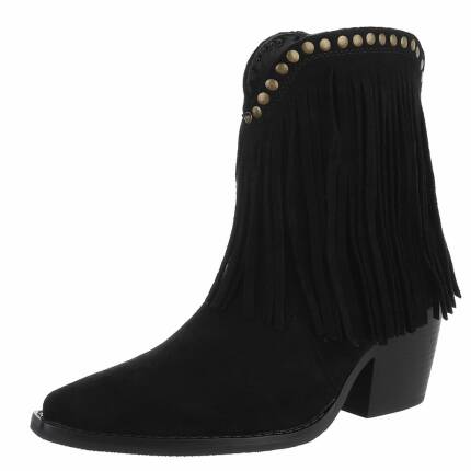 Damen Western- & Bikerboots - blacksuede