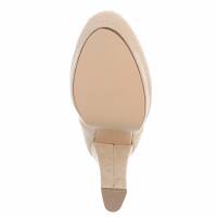 Damen Overknee-Stiefel - beige