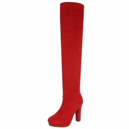 Damen Overknee-Stiefel - red