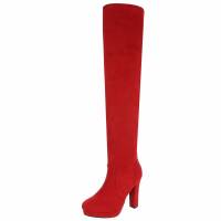 Damen Overknee-Stiefel - red