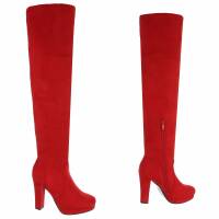 Damen Overknee-Stiefel - red