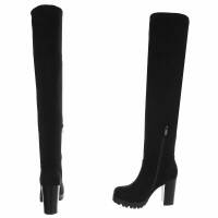 Damen Overknee-Stiefel - black