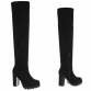 Damen Overknee-Stiefel - black