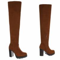 Damen Overknee-Stiefel - camel