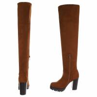 Damen Overknee-Stiefel - camel