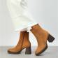 Damen High-Heel Stiefeletten - camel