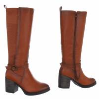 Damen High-Heel Stiefel - camel