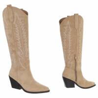 Damen Western- & Bikerboots - khaki