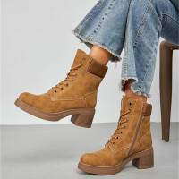 Damen Schnürstiefeletten - camel