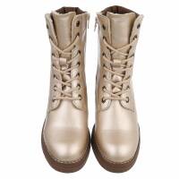 Damen Schnürstiefeletten - gold