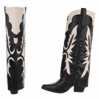 Damen Western- & Bikerboots - blackbeige