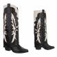 Damen Western- & Bikerboots - blackbeige