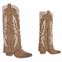 Damen Western- & Bikerboots - khakibeige