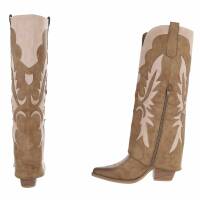 Damen Western- & Bikerboots - khakibeige