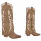 Damen Western- & Bikerboots - khakibeige