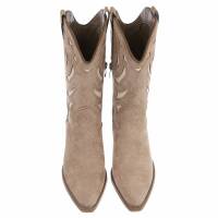 Damen Western- & Bikerboots - khakibeige