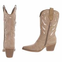 Damen Western- & Bikerboots - khakibeige