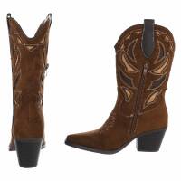 Damen Western- & Bikerboots - lbrownsuede