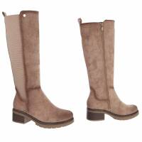 Damen High-Heel Stiefel - khaki